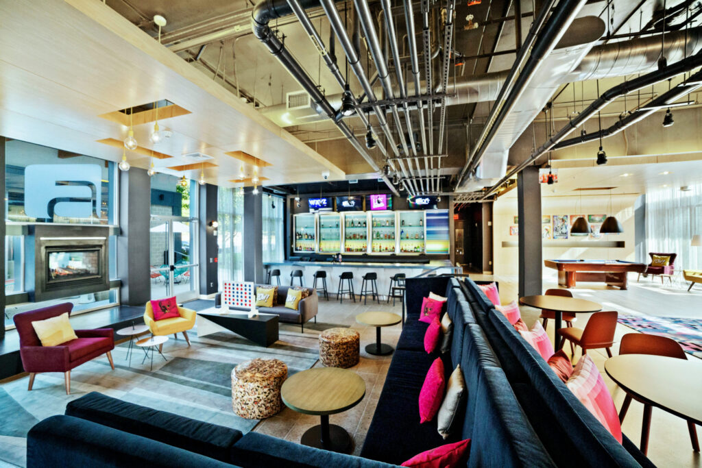The lobby at Aloft Nashville Franklin