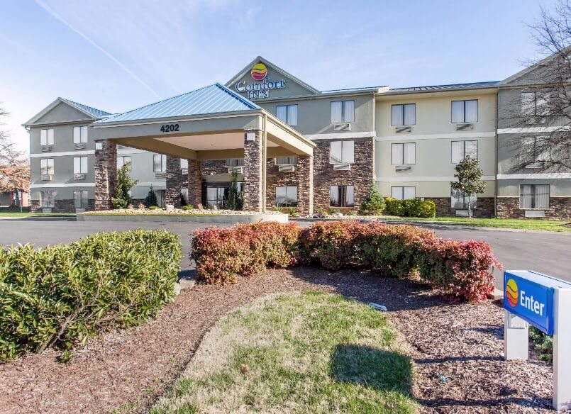 The exterior of the Comfort Inn