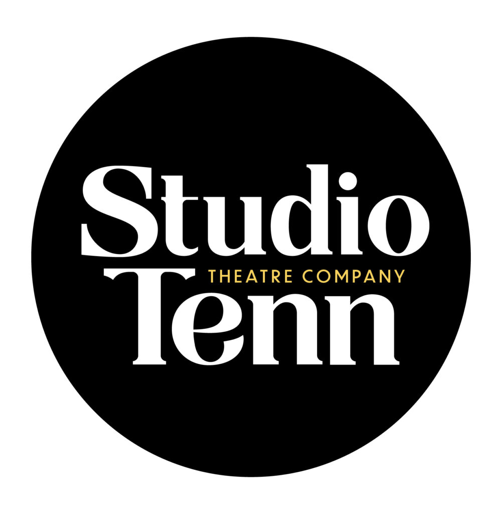 A black circle with white text reading 'Studio Tenn Theatre Company' in a stylized font in Williamson County, Tennessee.
