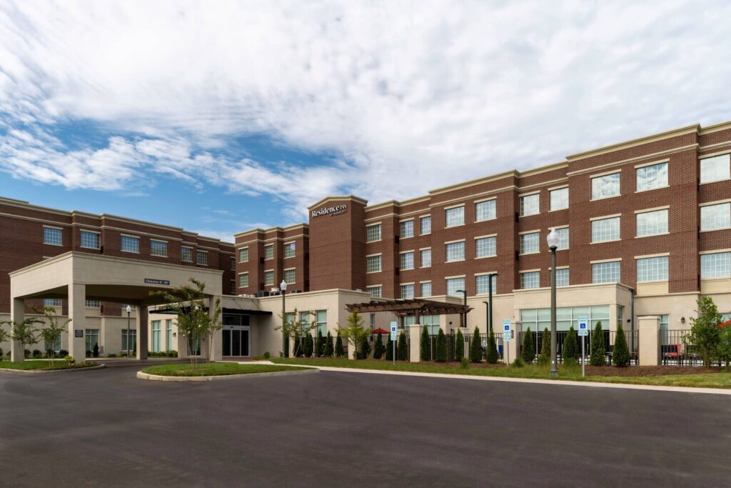 The exterior of Residence Inn Franklin Berry Farms