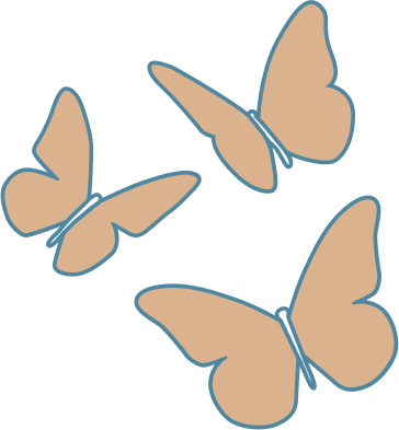 Three pastel orange butterflies with delicate wings flying in a cluster in Williamson County, Tennessee.